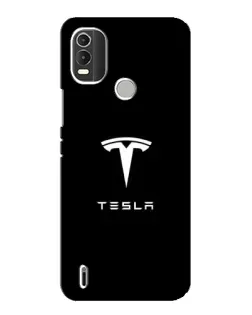 Чехол для Nokia C21 Plus с картинкой «Tesla White Logo»