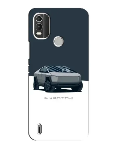 Чехол для Nokia C21 Plus с картинкой «Серебристый Cybertruck Tesla»