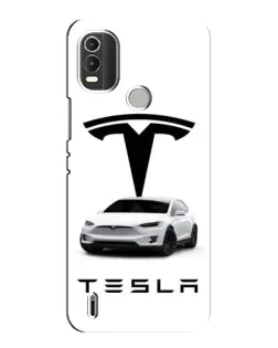 Чехол для Nokia C21 Plus с картинкой «Tesla White Style»