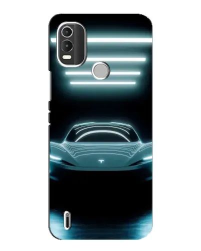 Чехол для Nokia C21 Plus с картинкой «Tesla в неоне»