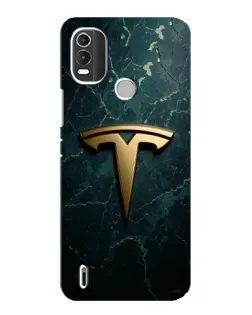 Чехол для Nokia C21 Plus с картинкой «Мраморная Tesla Gold»