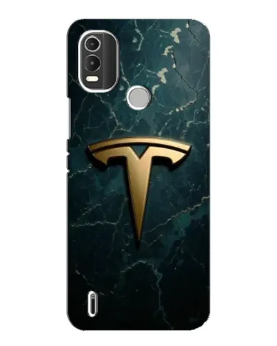 Чехол для Nokia C21 Plus с картинкой «Мраморная Tesla Gold»