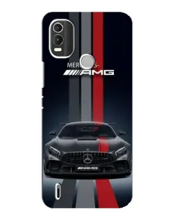 Чехол для Nokia C21 Plus с картинкой «Mercedes — белый карбон»