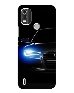 Чехол для Nokia C21 Plus с картинкой «Неоновый взгляд Audi»