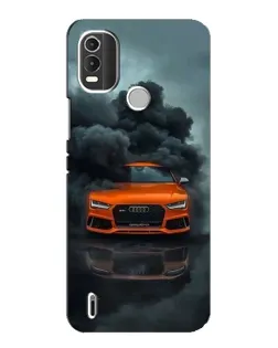 Чехол для Nokia C21 Plus с картинкой «Audi в облаках дыма»