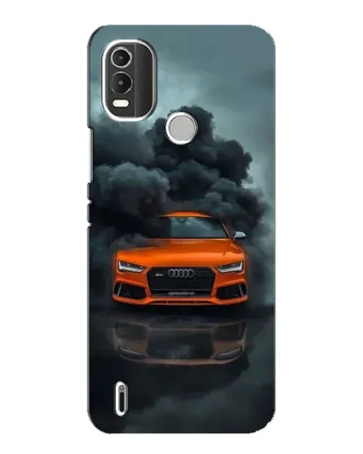 Чехол для Nokia C21 Plus с картинкой «Audi в облаках дыма»