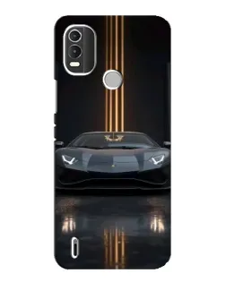 Чехол для Nokia C21 Plus с картинкой «Lamborghini золотые линии»
