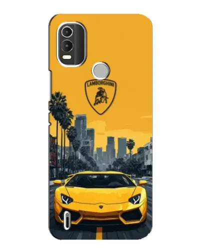 Чехол для Nokia C21 Plus с картинкой «Желтый Lamborghini город» Чехол для Nokia C21 Plus с картинкой «Желтый Lamborghini город»