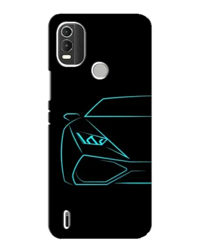 Чехол для Nokia C21 Plus с картинкой «Голубой силуэт Lamborghini» Чехол для Nokia C21 Plus с картинкой «Голубой силуэт Lamborghini»