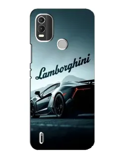 Чехол для Nokia C21 Plus с картинкой «Классическая надпись Lamborghini»