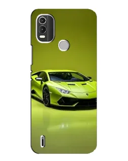 Чехол для Nokia C21 Plus с картинкой «Салатовый Lamborghini Huracan»