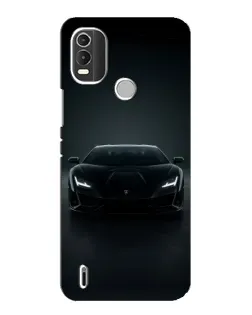 Чехол для Nokia C21 Plus с картинкой «Черный Lamborghini Aventador»