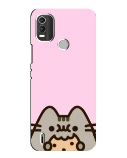 Чехол для Nokia C21 Plus с картинкой «Pusheen и печенье»