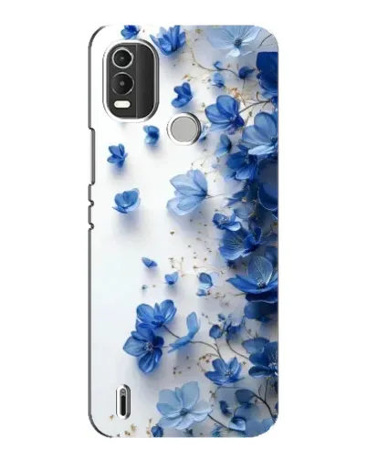 Чехол для Nokia C21 Plus с картинкой «Голубой цветочный каскад»