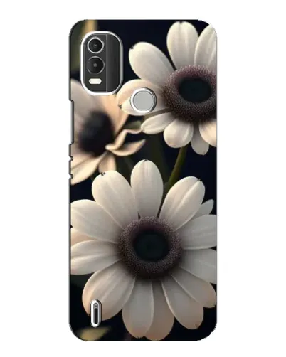 Чехол для Nokia C21 Plus с картинкой «Белые маргаритки макро»