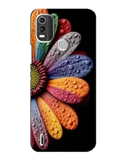 Чехол для Nokia C21 Plus с картинкой «Радужный цветок»