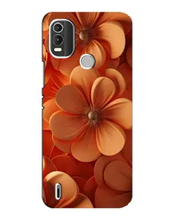 Чехол для Nokia C21 Plus с картинкой «Оранжевый макро цветок»