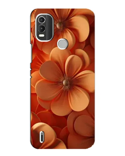 Чехол для Nokia C21 Plus с картинкой «Оранжевый макро цветок»