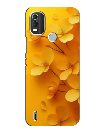 Чехол для Nokia C21 Plus с картинкой «Золотые лепестки»