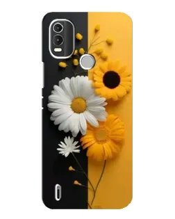 Чехол для Nokia C21 Plus с картинкой «Подсолнух и ромашка»