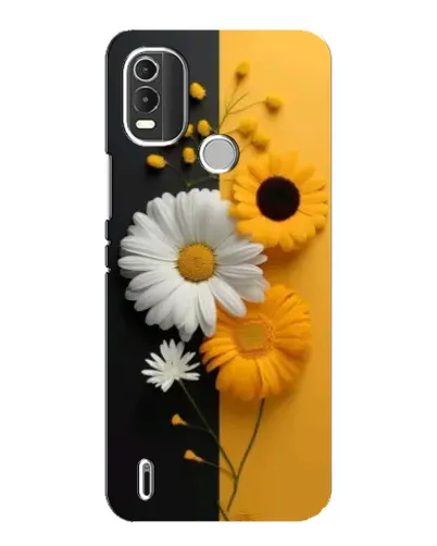 Чехол для Nokia C21 Plus с картинкой «Подсолнух и ромашка»