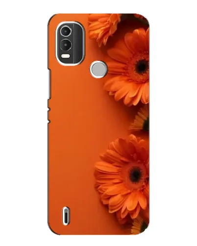 Чехол для Nokia C21 Plus с картинкой «Оранжевые герберы»