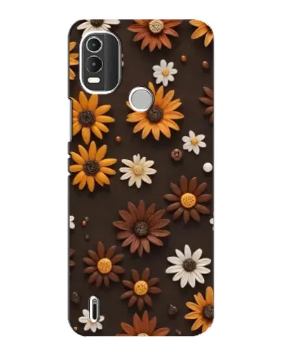 Чехол для Nokia C21 Plus с картинкой «Узор из маленьких подсолнухов»