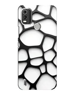 Чехол для Nokia C21 Plus с картинкой «Белая объемная сетка»