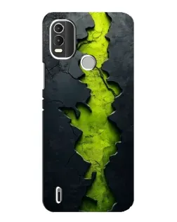 Чехол для Nokia C21 Plus с картинкой «Салатовый разлом скалы»
