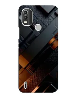 Чехол для Nokia C21 Plus с картинкой «Черные геометрические блоки»