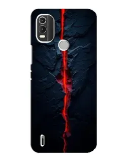 Чехол для Nokia C21 Plus с картинкой «Kрасная лавовая трещина»