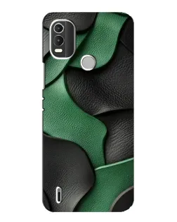 Чехол для Nokia C21 Plus с картинкой «Зеленые кожаные волны»