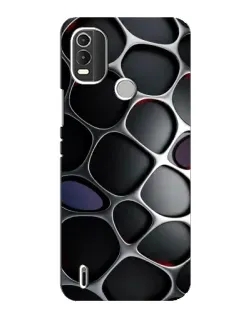 Чехол для Nokia C21 Plus с картинкой «Объемная темная решетка»