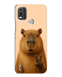 Чехол для Nokia C21 Plus с картинкой «Капибара виктория»