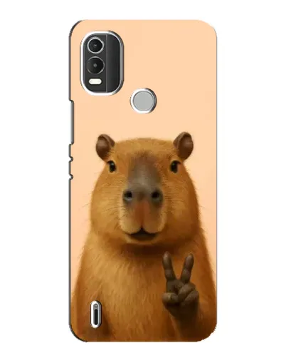 Чехол для Nokia C21 Plus с картинкой «Капибара виктория»