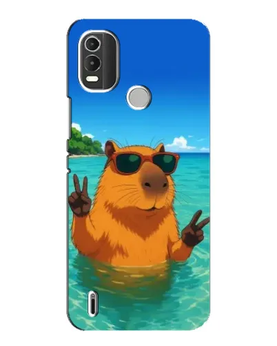 Чехол для Nokia C21 Plus с картинкой «Морская капибара»