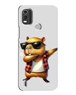 Чехол для Nokia C21 Plus с картинкой «Капибара рэпер даб»