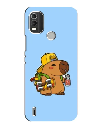 Чехол для Nokia C21 Plus с картинкой «Капибара на скейте»