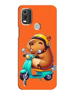 Чехол для Nokia C21 Plus с картинкой «Капибара на скутере»