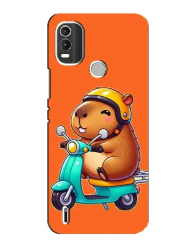 Чехол для Nokia C21 Plus с картинкой «Капибара на скутере»