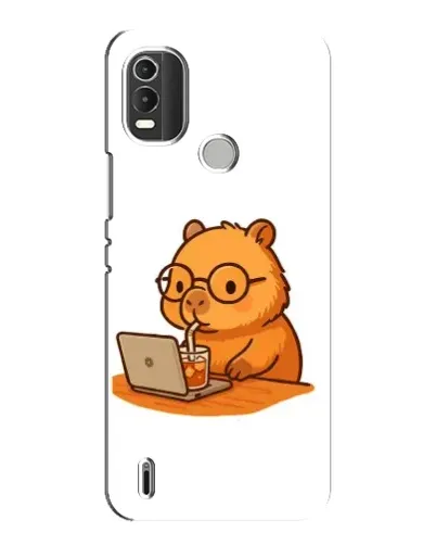Чехол для Nokia C21 Plus с картинкой «Капибара с ноутбуком»
