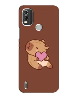 Чехол для Nokia C21 Plus с картинкой «Капибара с сердцем»