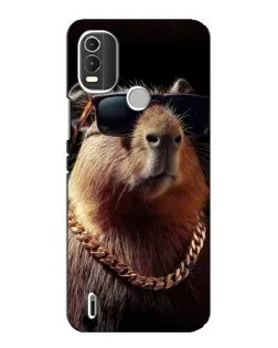 Чехол для Nokia C21 Plus с картинкой «Капибара золотая цепь»