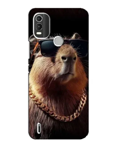 Чехол для Nokia C21 Plus с картинкой «Капибара золотая цепь»