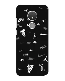 Чохол для Nokia C21 з картинкою «Nike Black Pattern»