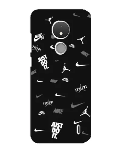 Чохол для Nokia C21 з картинкою «Nike Black Pattern» Чохол для Nokia C21 з картинкою «Nike Black Pattern»