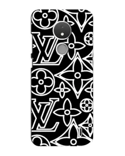 Чохол для Nokia C21 з картинкою «Чорно-білий візерунок LV»