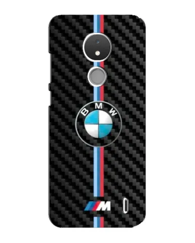 Чохол для Nokia C21 з картинкою «Емблема BMW та карбон»