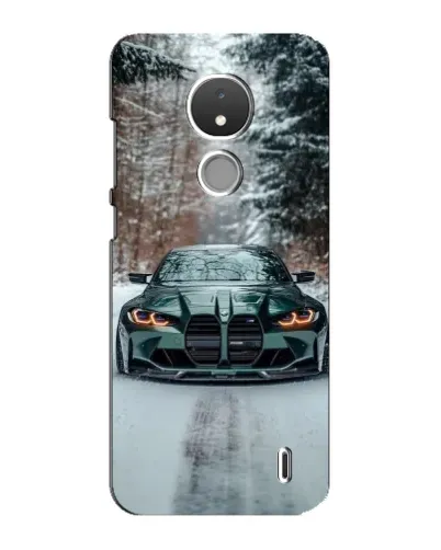 Чохол для Nokia C21 з картинкою «BMW у зимовому лісі»
