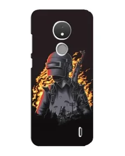 Чохол для Nokia C21 з картинкою «PUBG — вогняний силует»